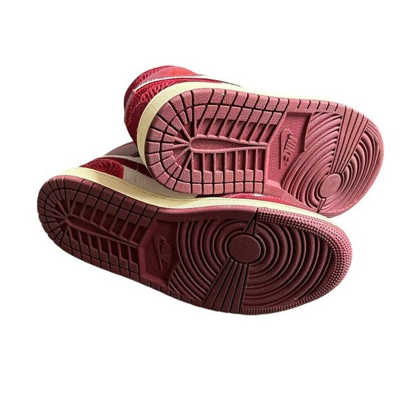 NIKE Air Jordan 1 Mid SE Tiki Leaf Team Red/University Red Sail Sneakers US 5.5 - Picture 5 of 7